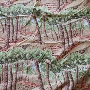 Vtg Lady Pepperell‎ Trees Pattern Forest Nature Twin Size Fitted sheet